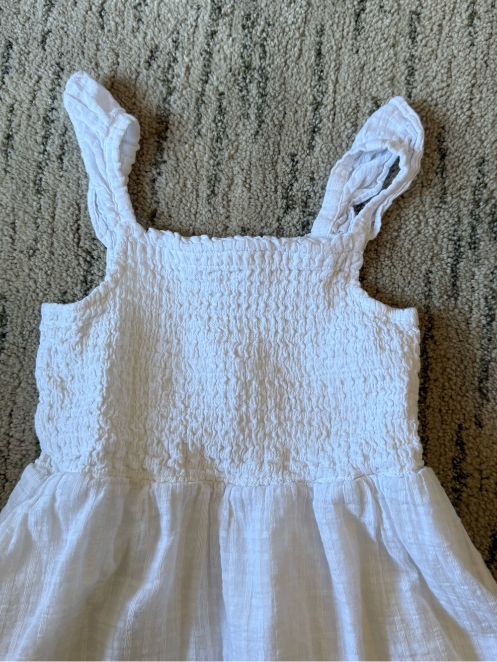 Janie and Jack White Smocked Sundress with Ruffle Straps - Picture 2 of 4